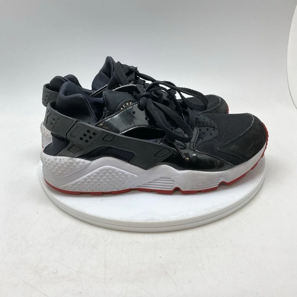 Nike Sneakers Mens 7.5 Air‎ Huarache 318429-032 Black Red Athletic Gym Shoes